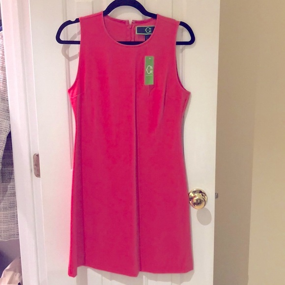 C Wonder S/L cut away shift dress in petunia pink - Picture 1 of 5